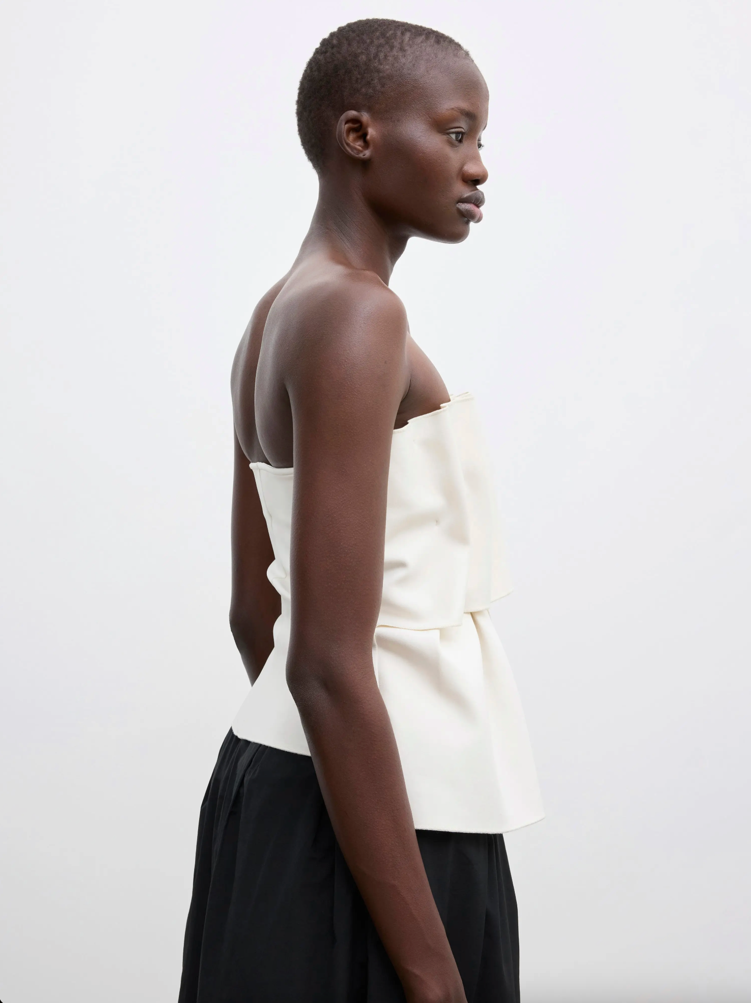 Sculpted Tube Top: White