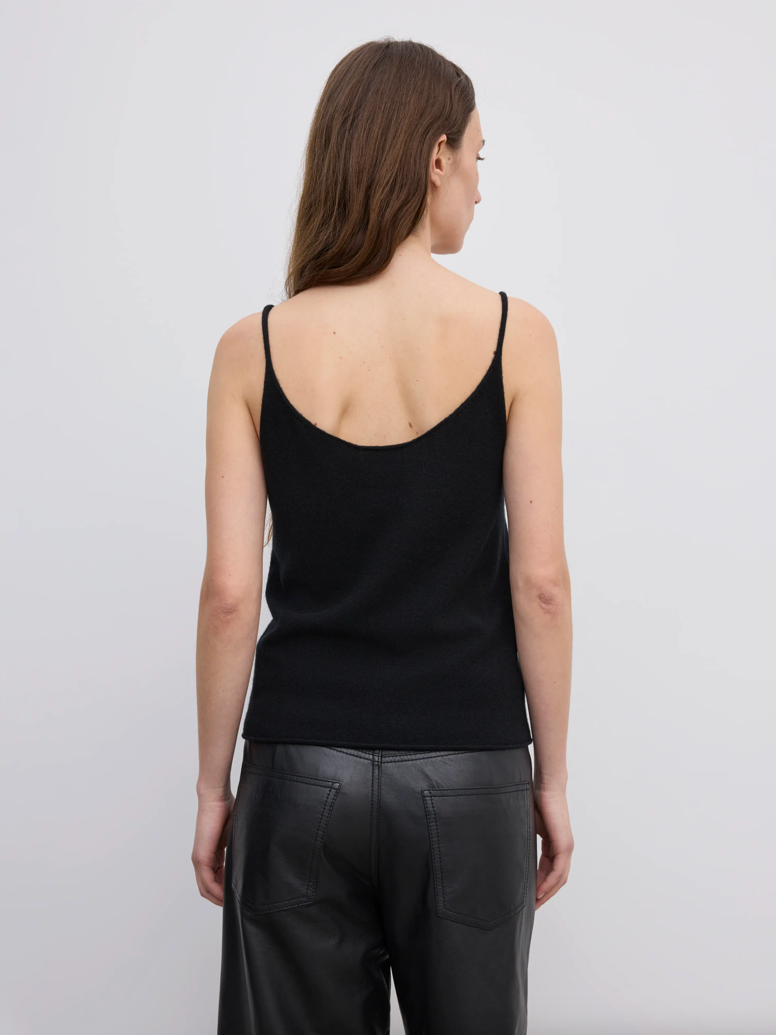 Knitted Strap Top: Black
