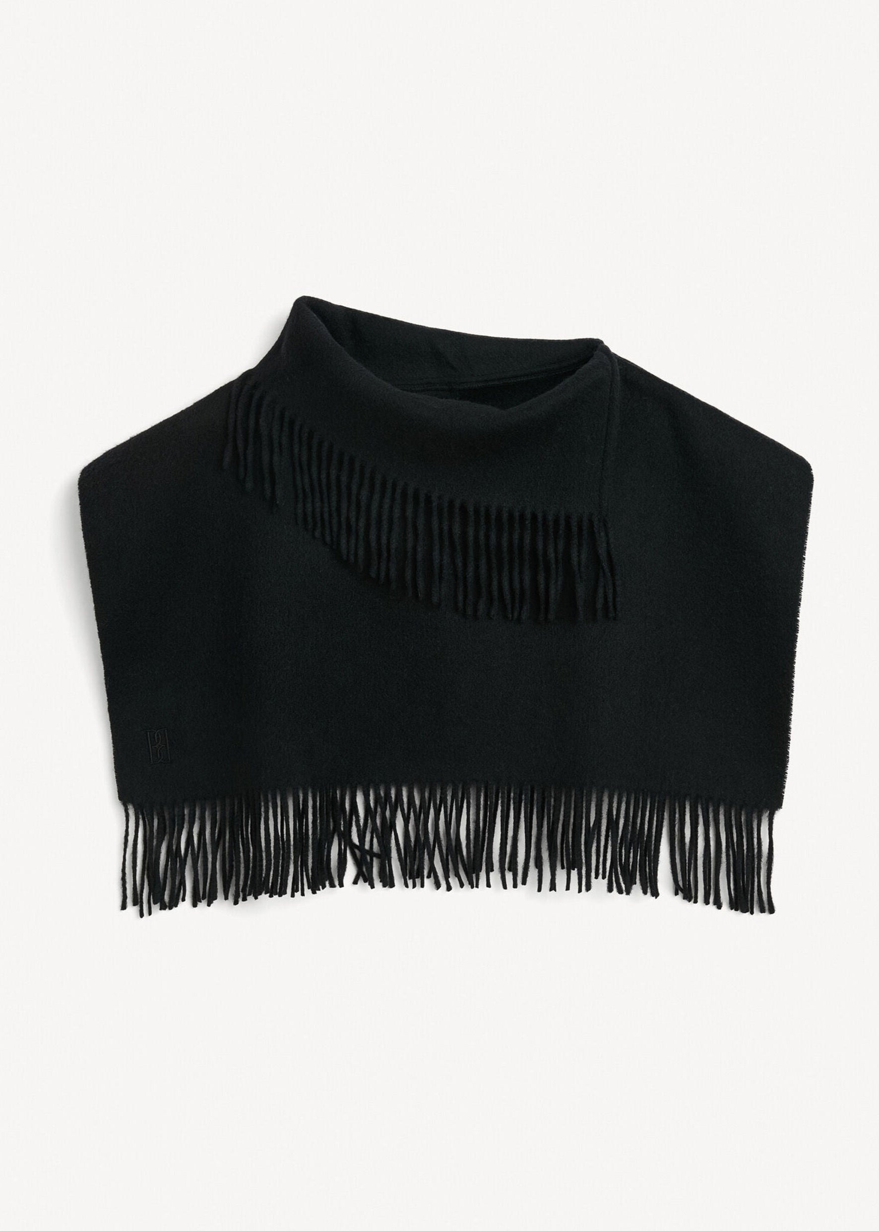 TURTLA WOOL FRINGE BIB: BLACK