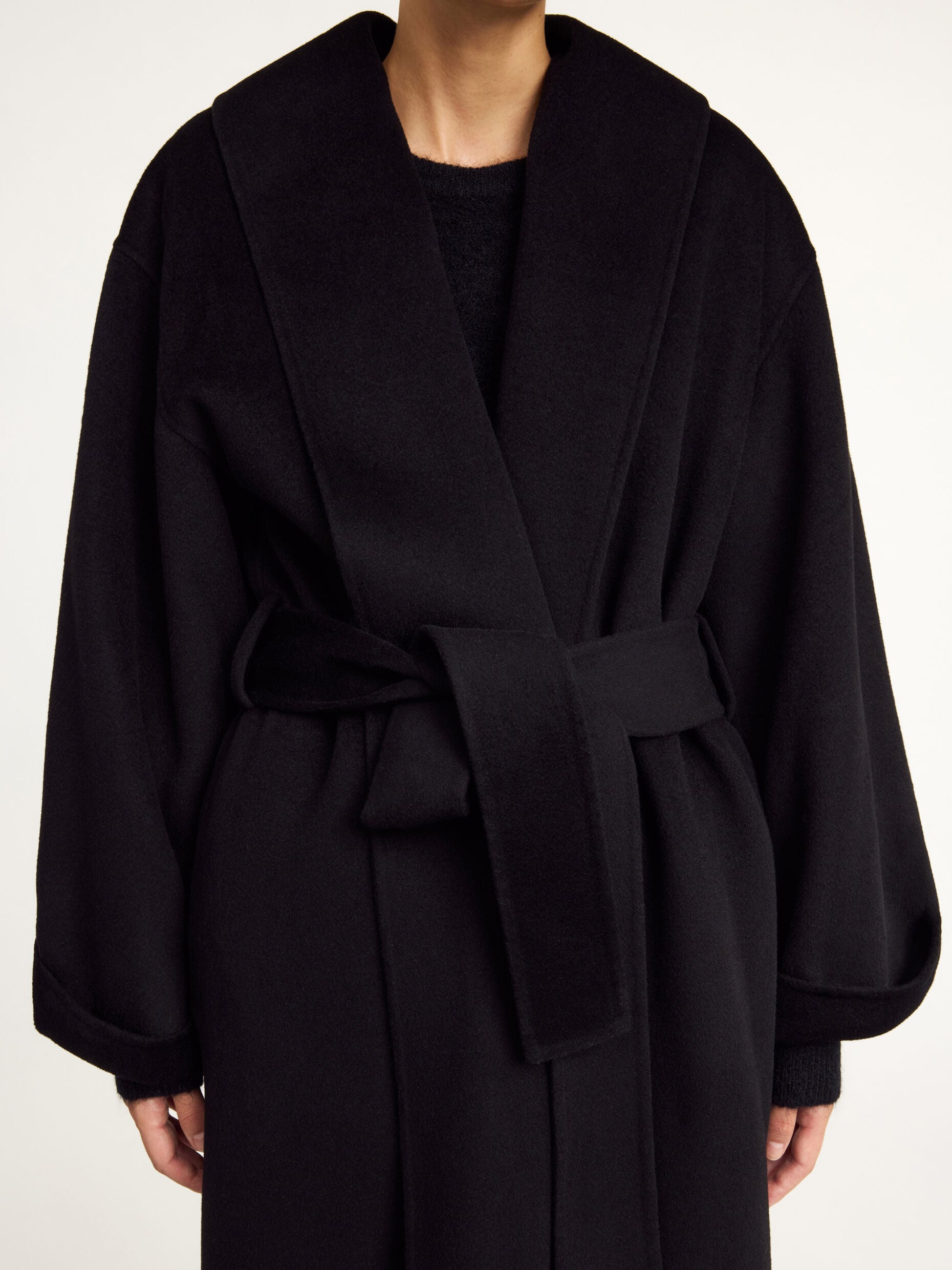 Trullem wool coat: Black