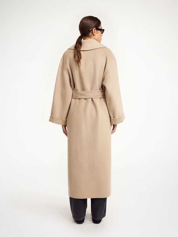 Trullem wool coat: Grey Brown Melange