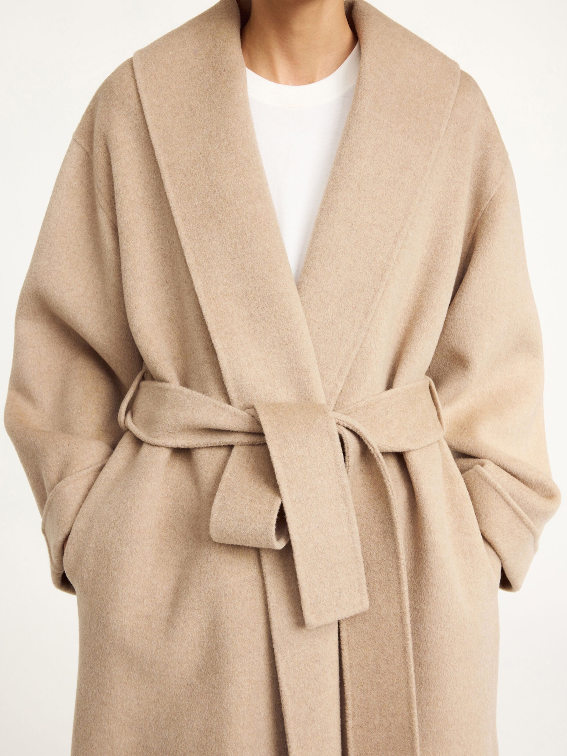 Trullem wool coat: Grey Brown Melange