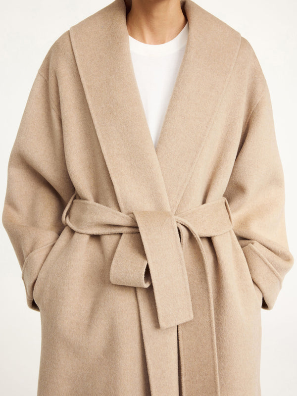 Trullem wool coat: Grey Brown Melange