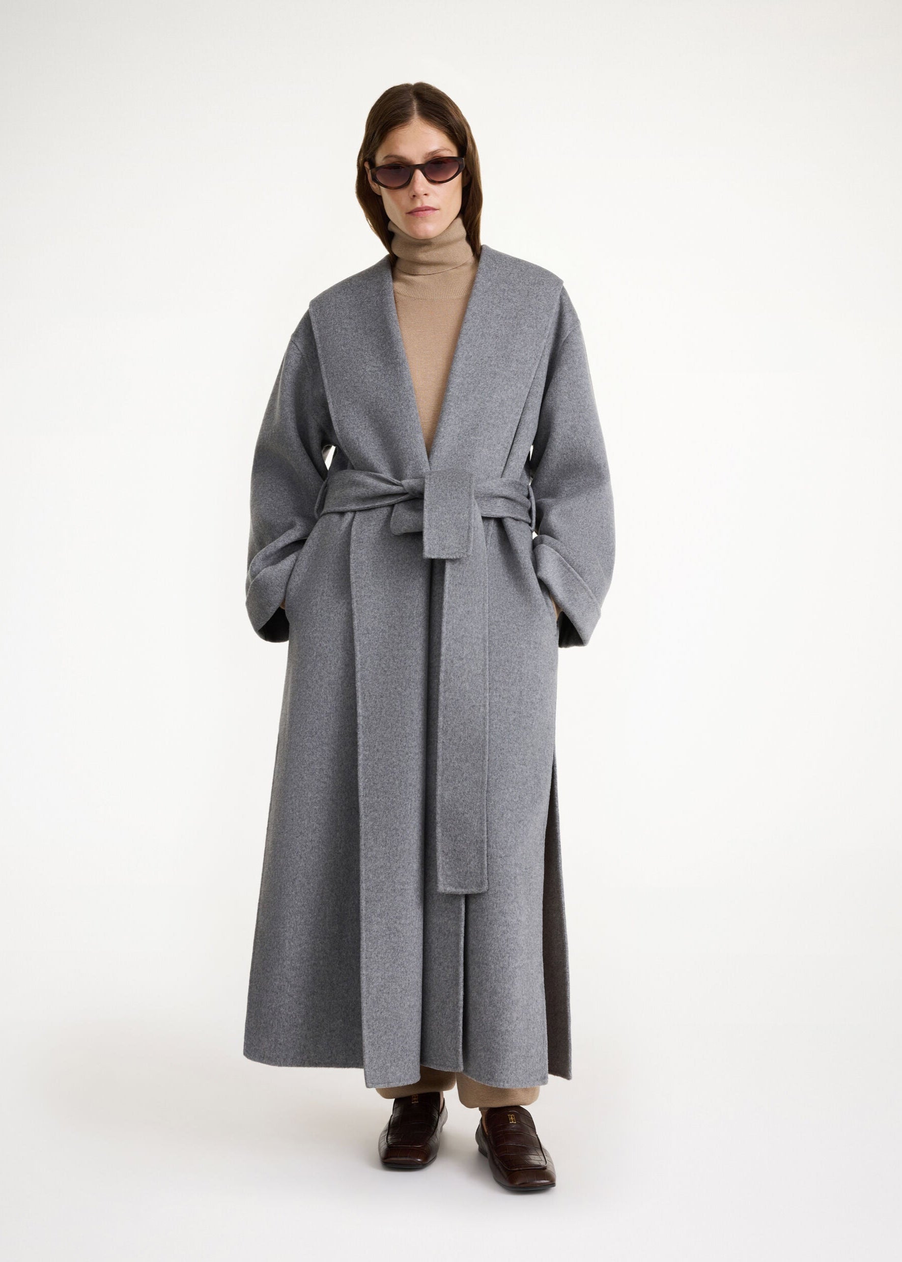 TRULLEM WOOL COAT: GREY MELANGE