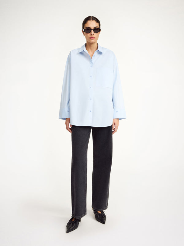 Derris organic cotton shirt: Periwinkle Blue
