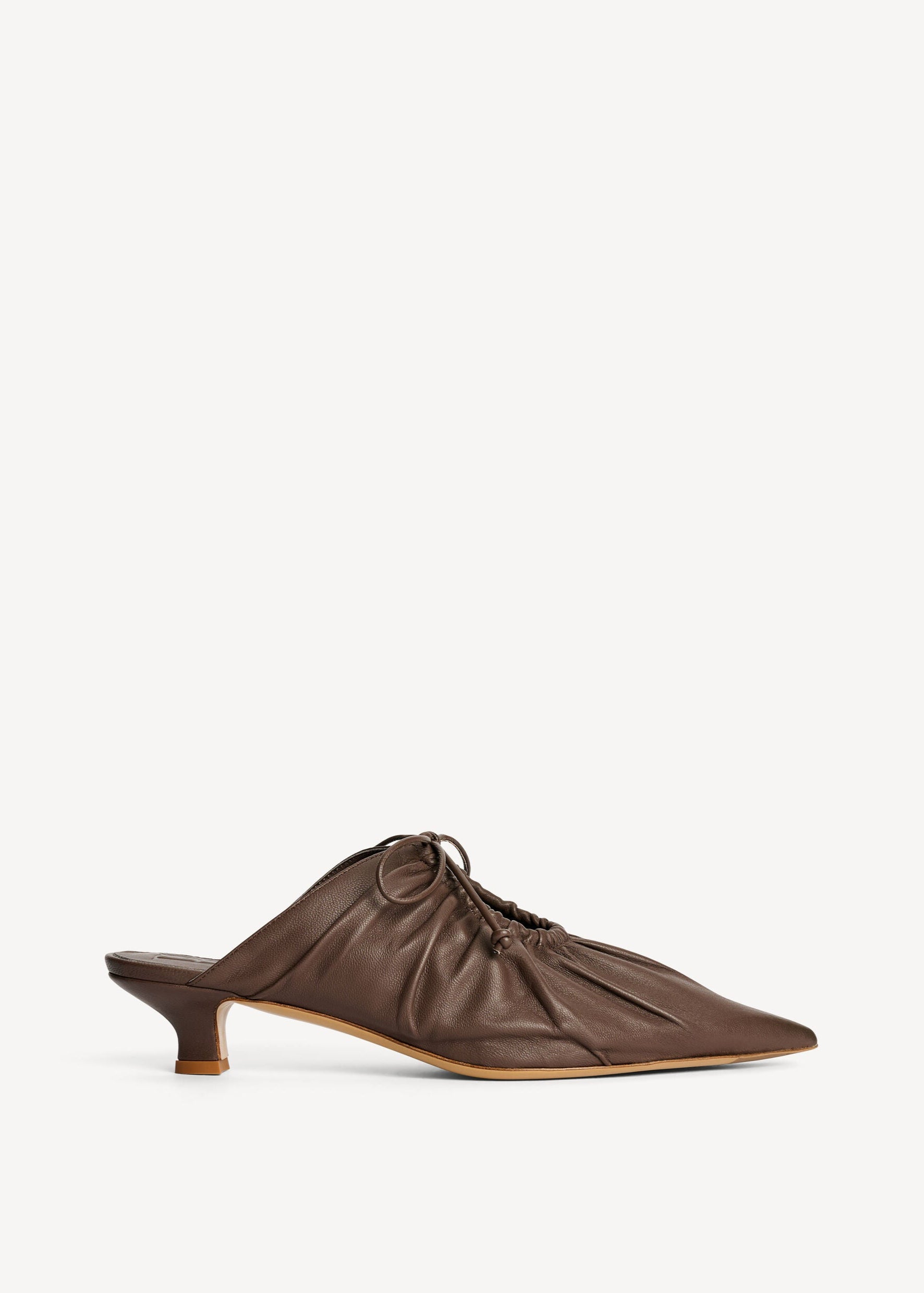 MASEY LEATHER MULES: CARAFE