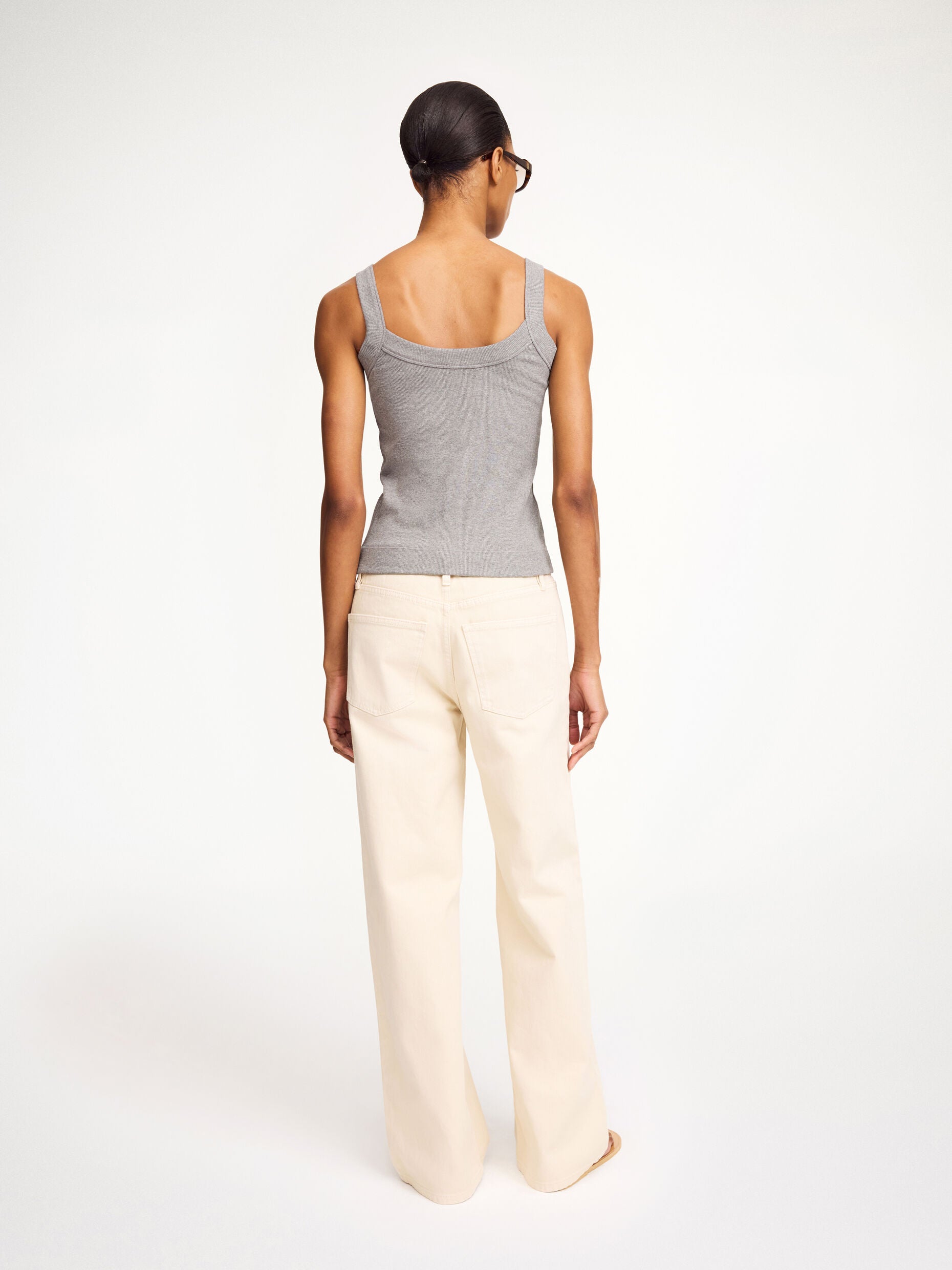 FRILLIO TOP: GREY MELANGE
