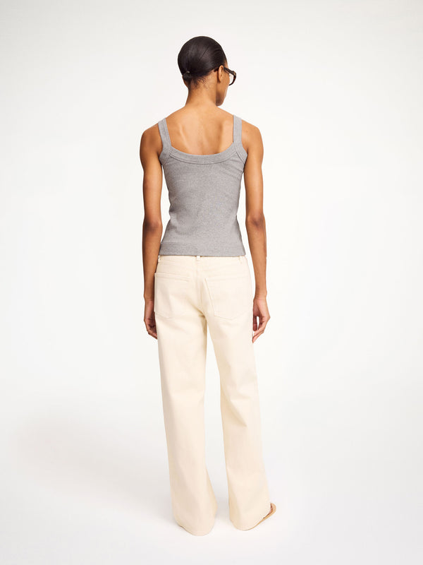 FRILLIO TOP: GREY MELANGE