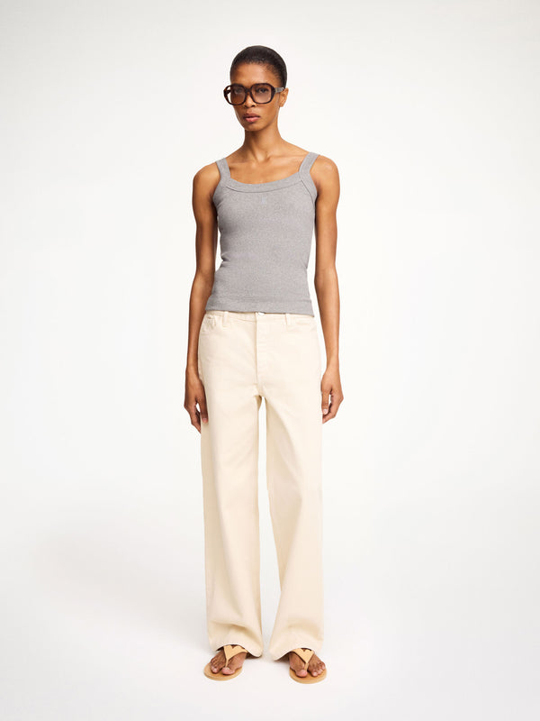 FRILLIO TOP: GREY MELANGE