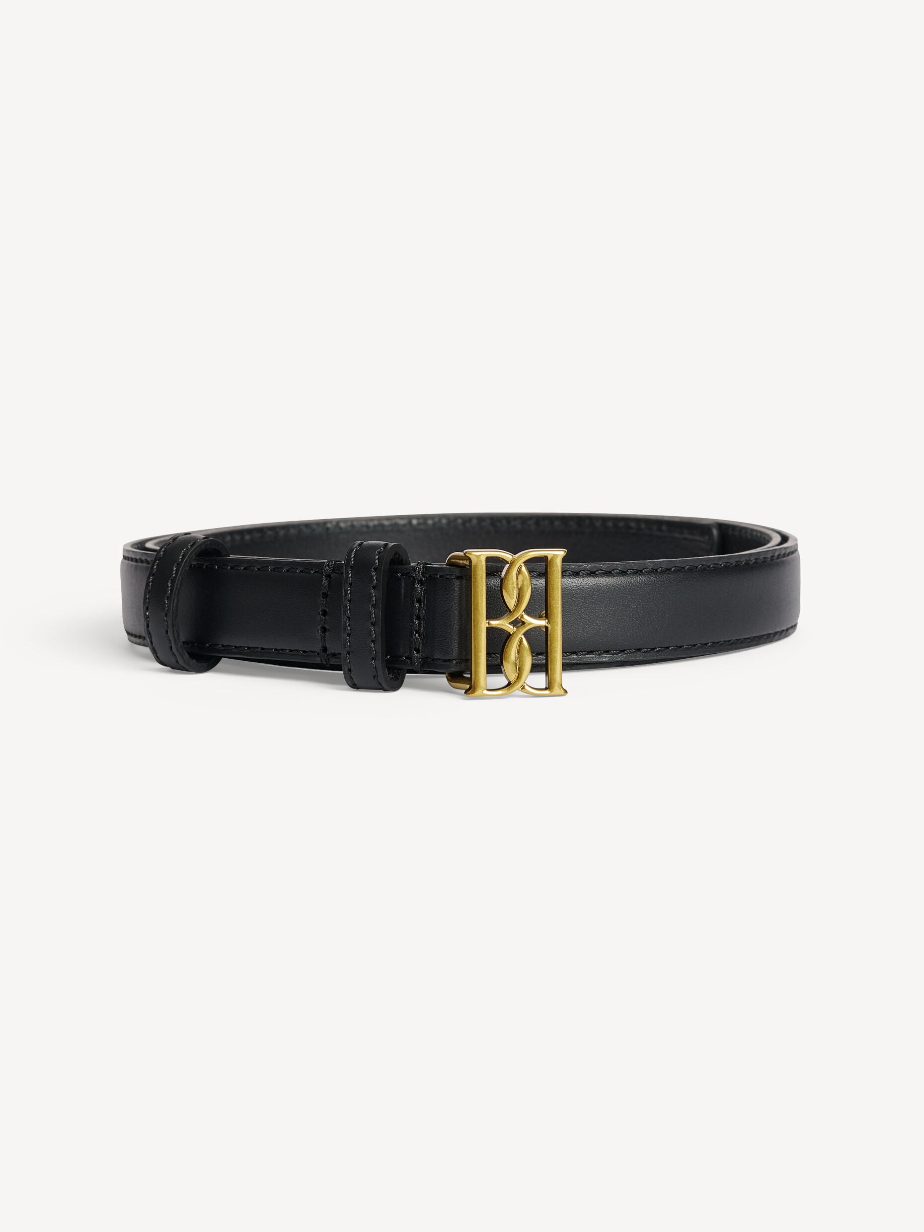 MARLOS LEATHER BELT: BLACK