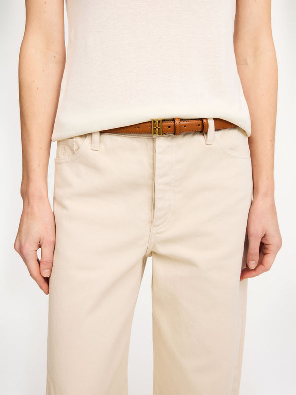 MARLOS LEATHER BELT: TOASTED COCONUT