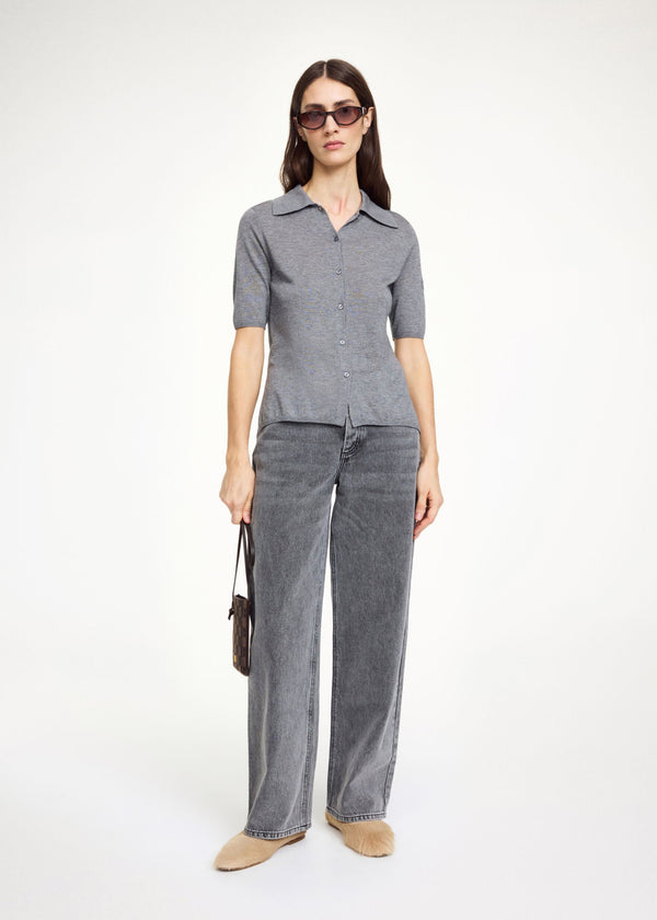 DOTTA BLOUSE: GREY MELANGE