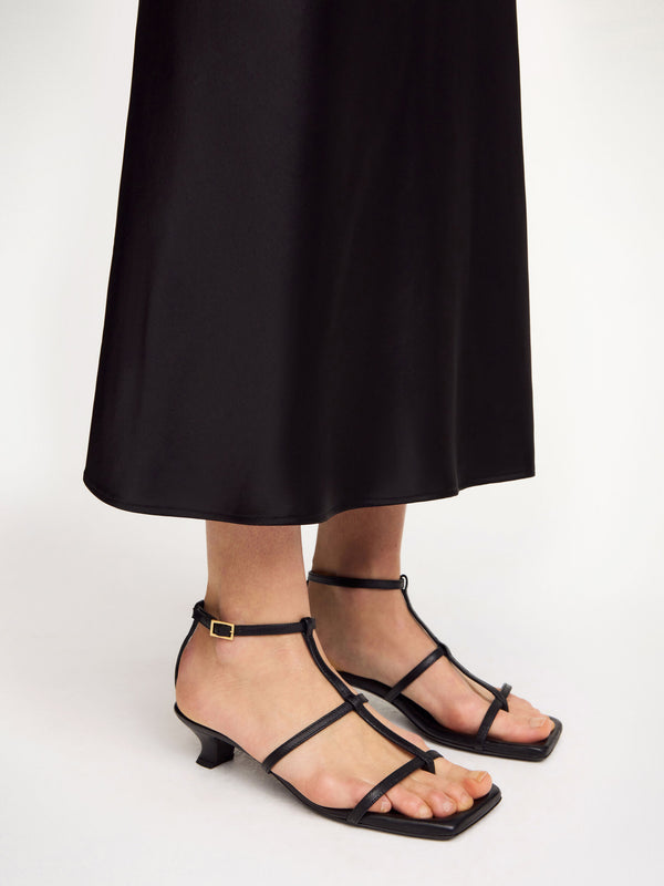 TEVA LEATHER SANDALS: BLACK