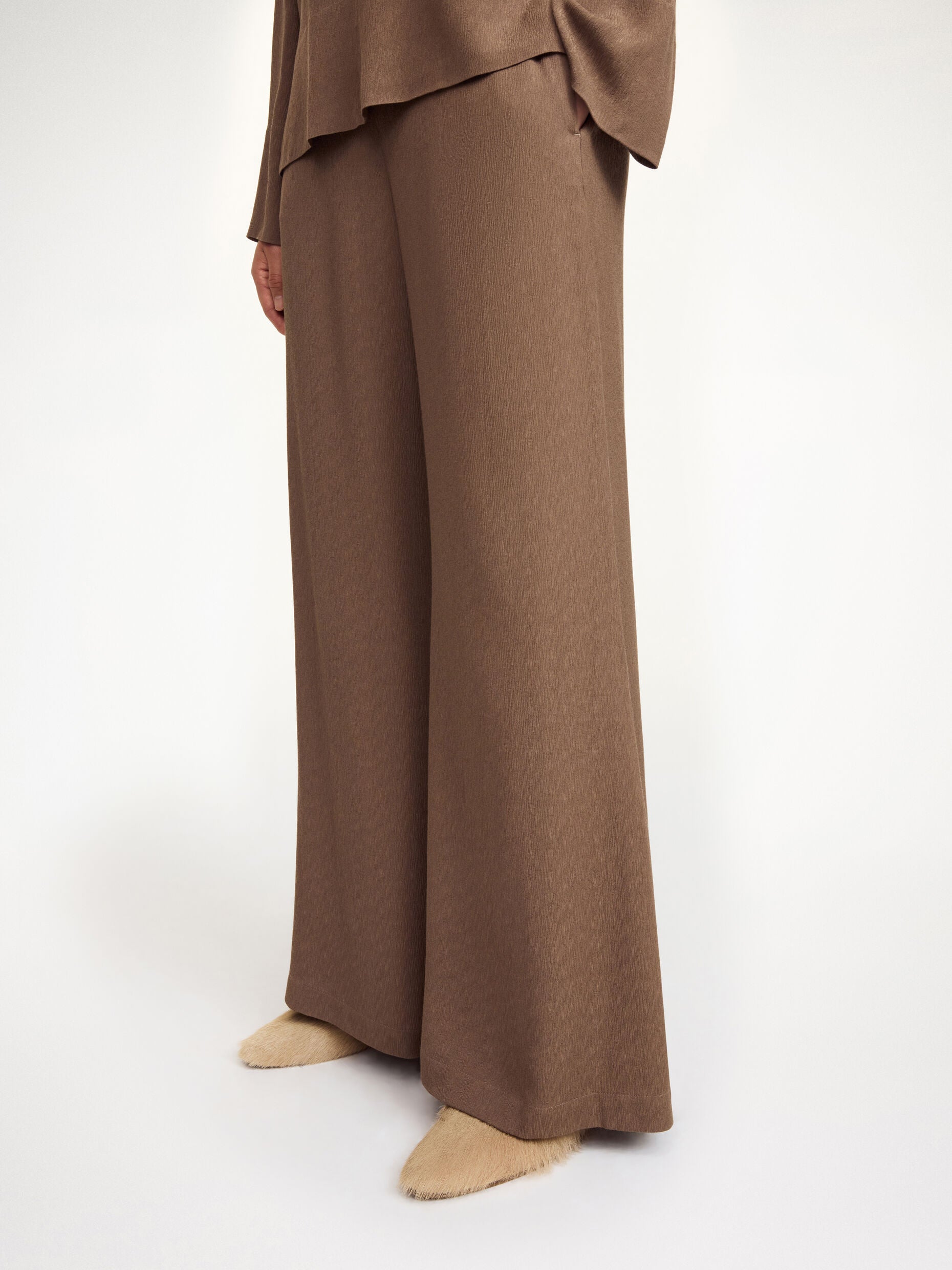 Lucee flared trousers: Chocolate Chip