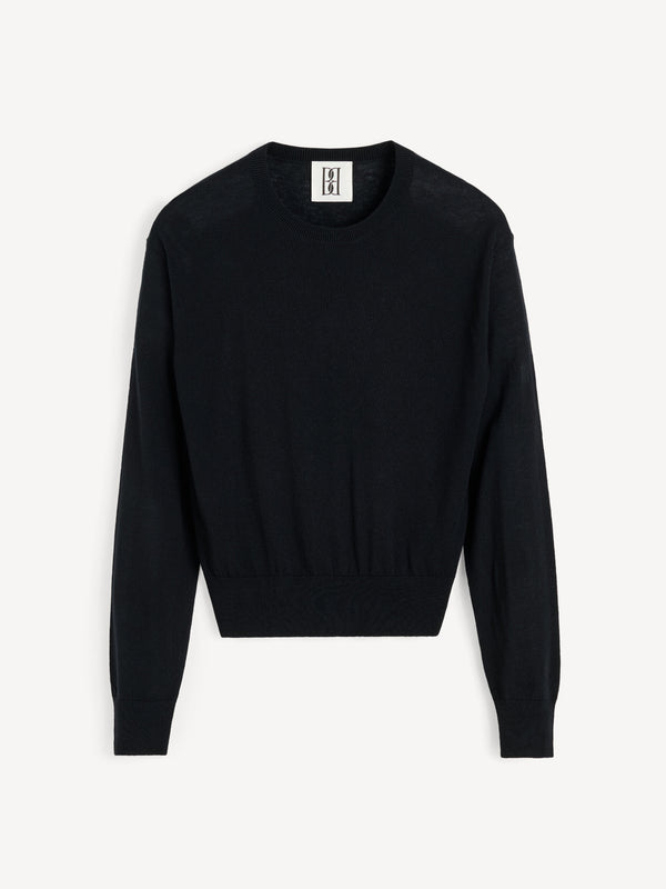 Mantea wool-blend sweater: Black