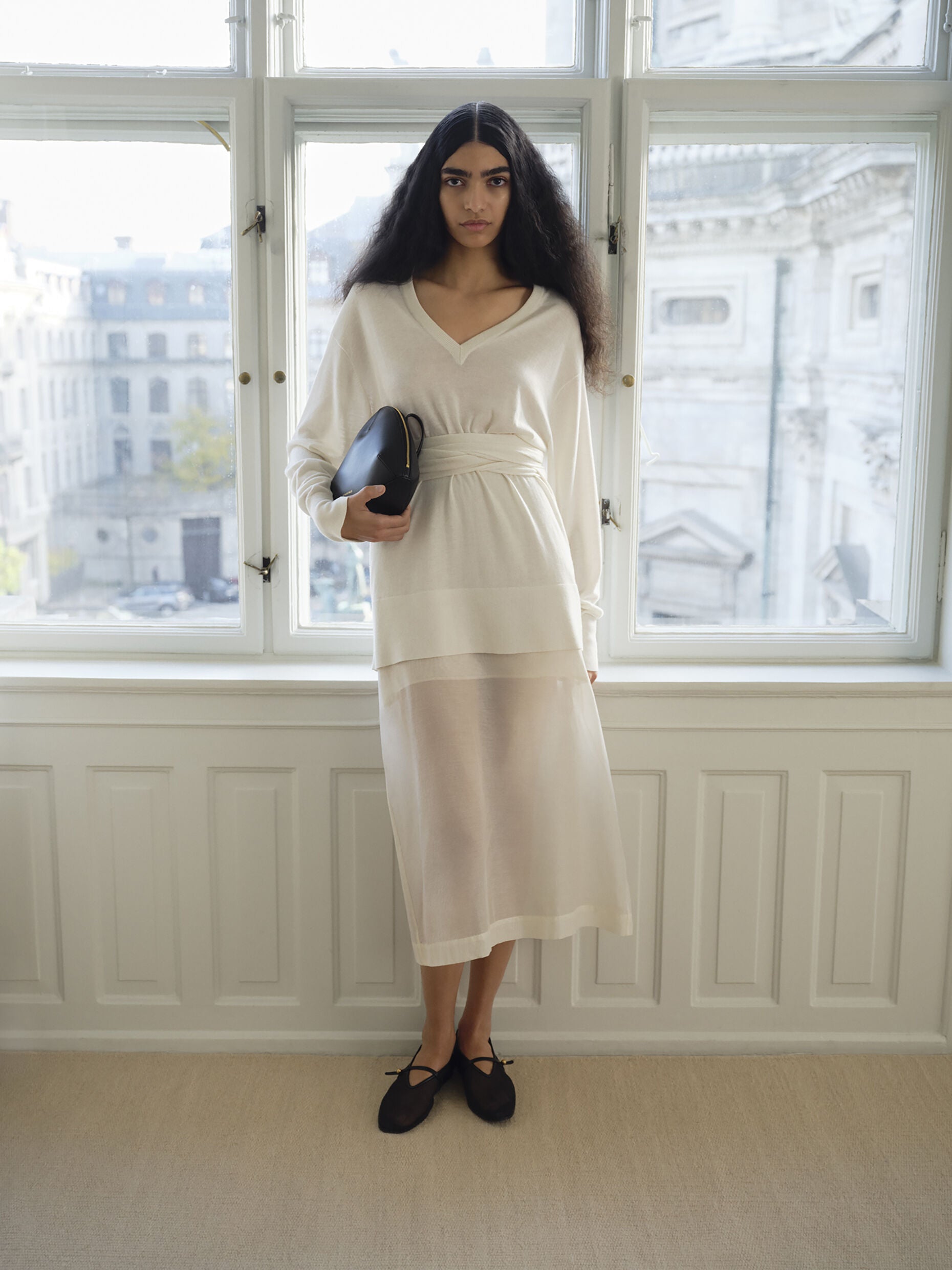 Esta silk organza skirt: Soft White
