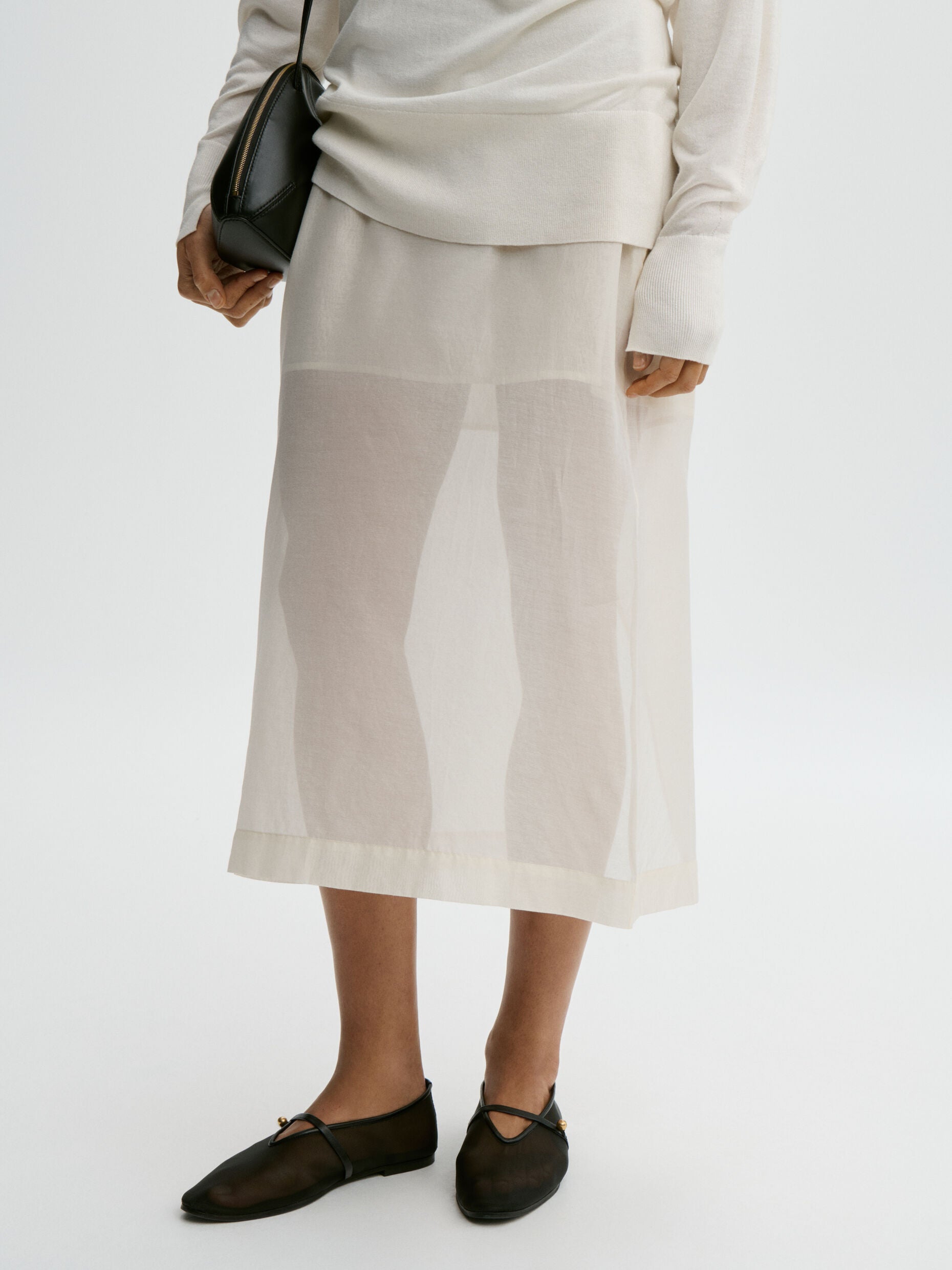 Esta silk organza skirt: Soft White