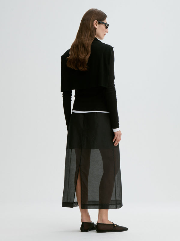 Esta silk organza skirt: Black