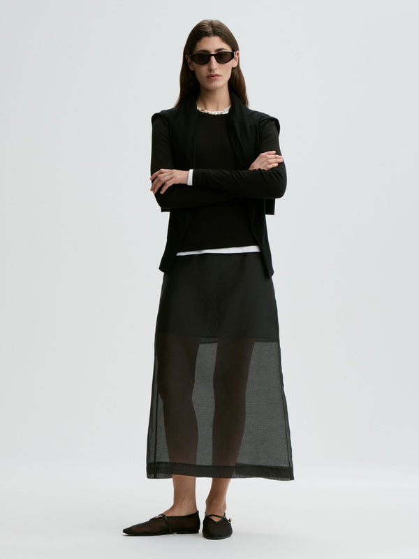 Esta silk organza skirt: Black