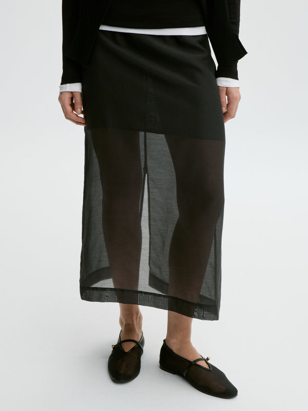 Esta silk organza skirt: Black