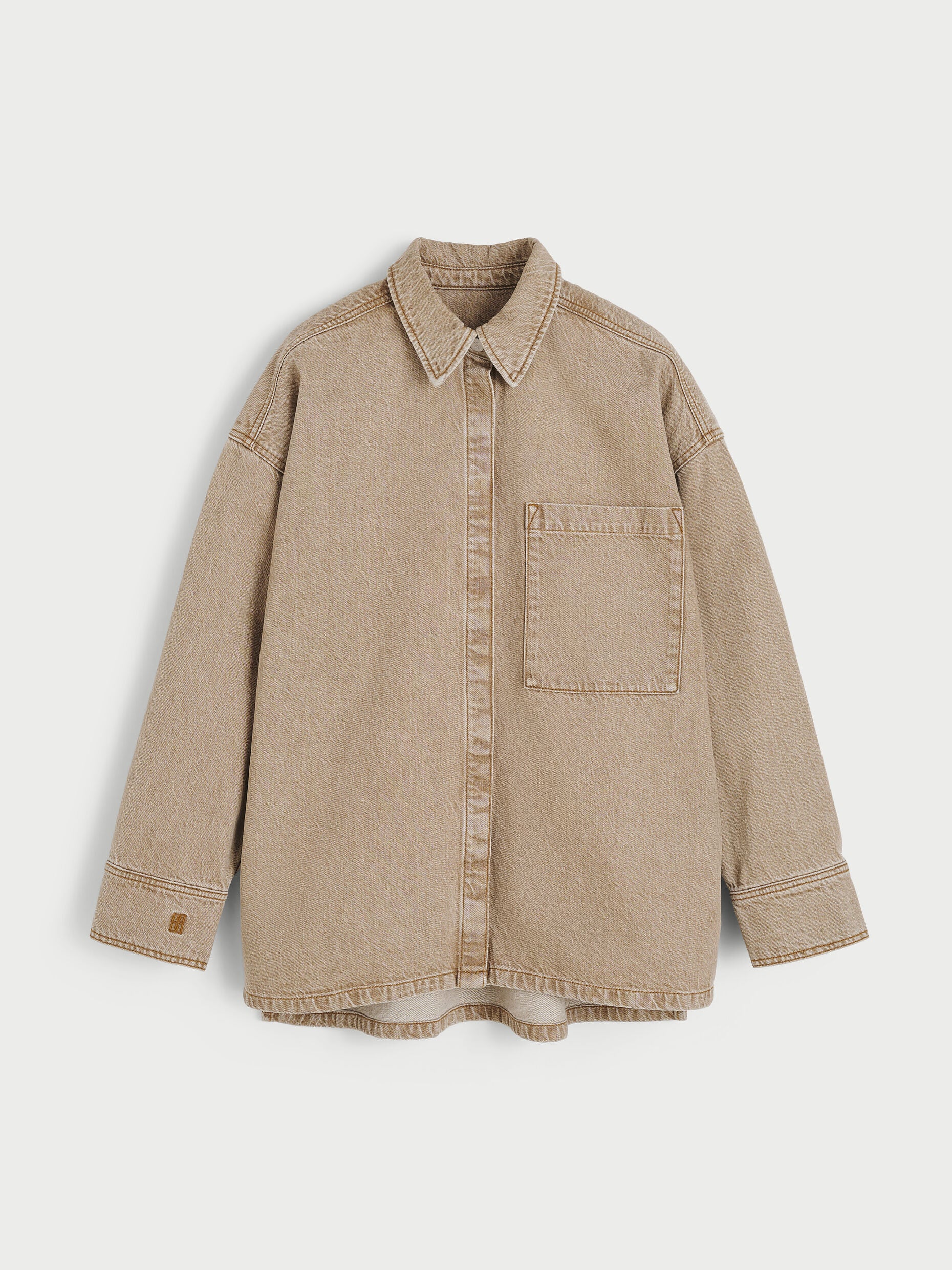 Dea organic cotton denim shirt: Toasted Coconut