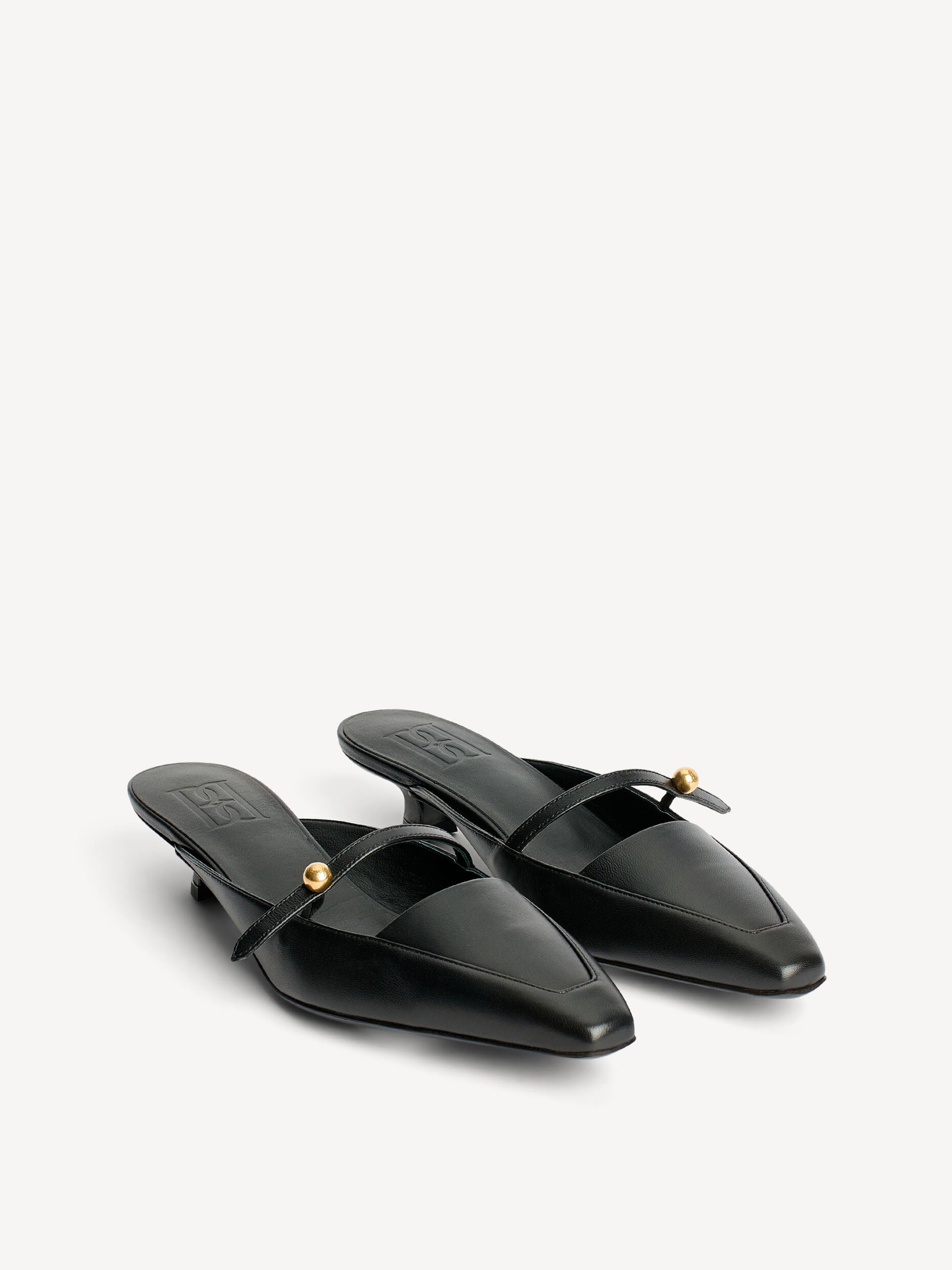 Micha leather sandals: Black