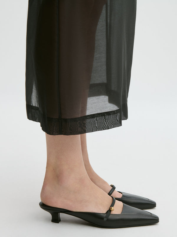Micha leather sandals: Black
