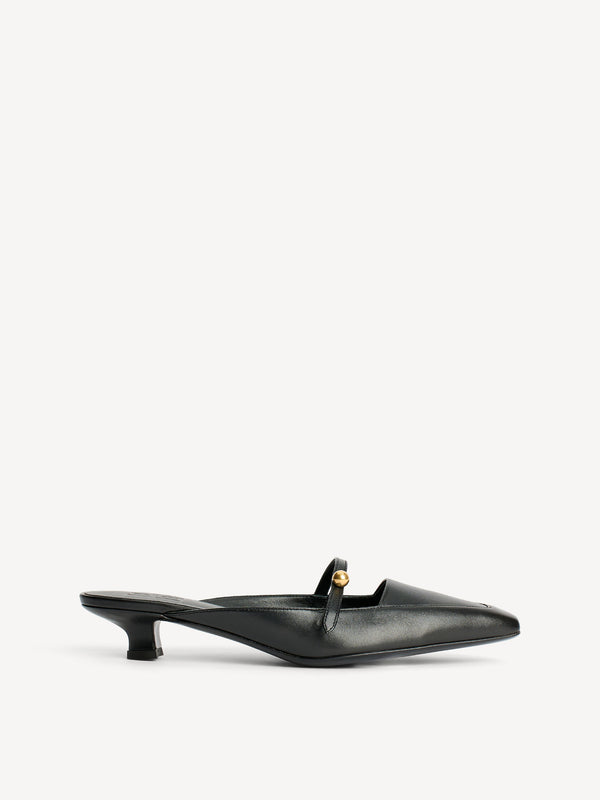 Micha leather sandals: Black