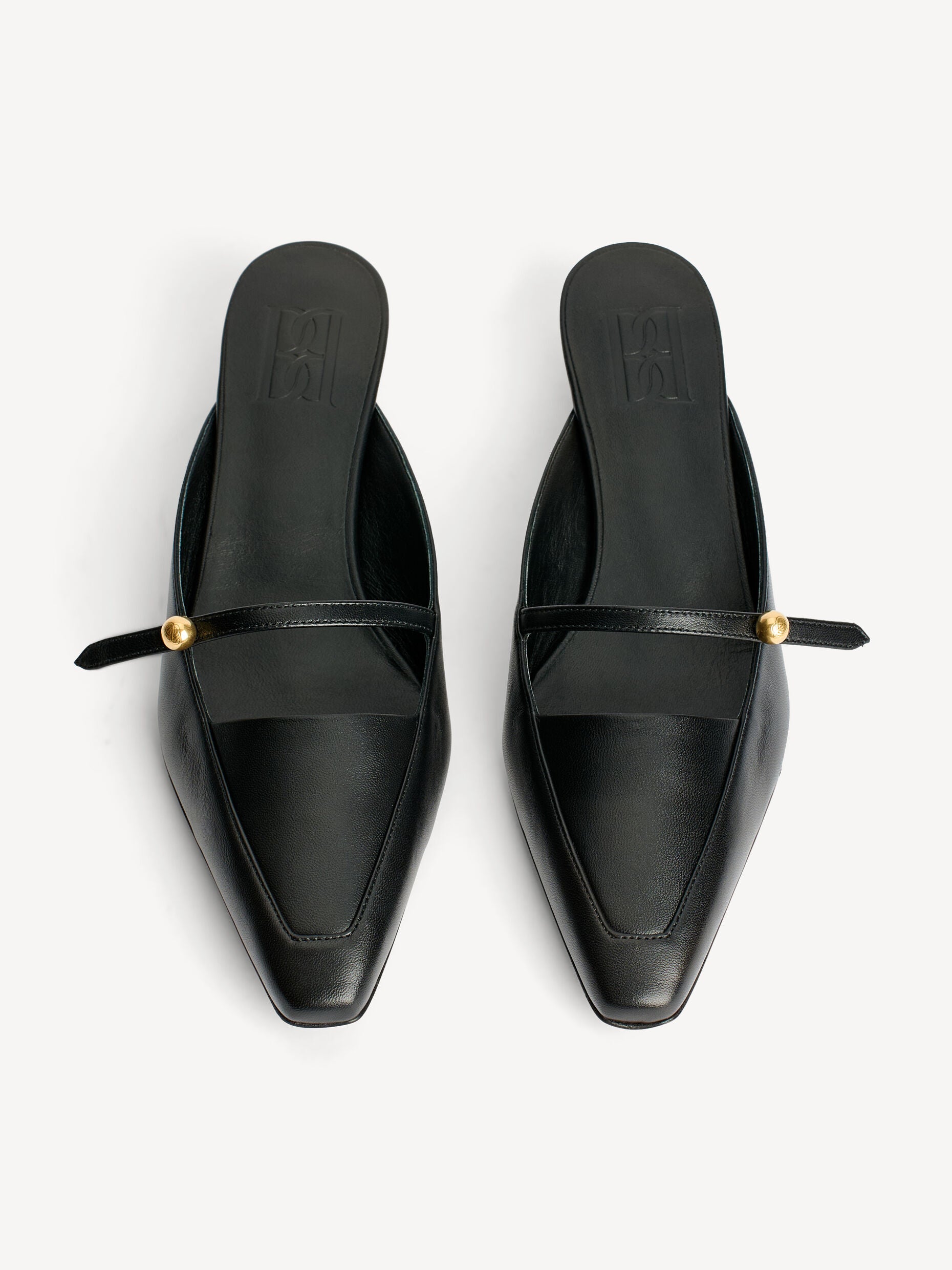 Micha leather sandals: Black