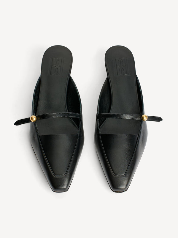 Micha leather sandals: Black