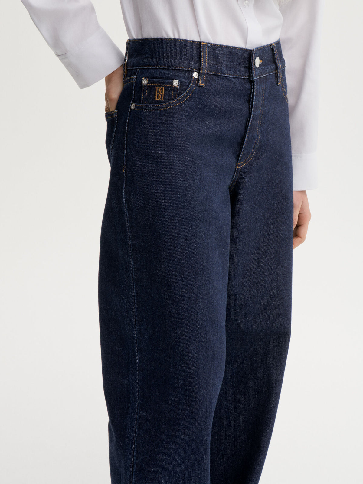 Vinola Organic Cotton Jeans: Dark Blue Rinsed