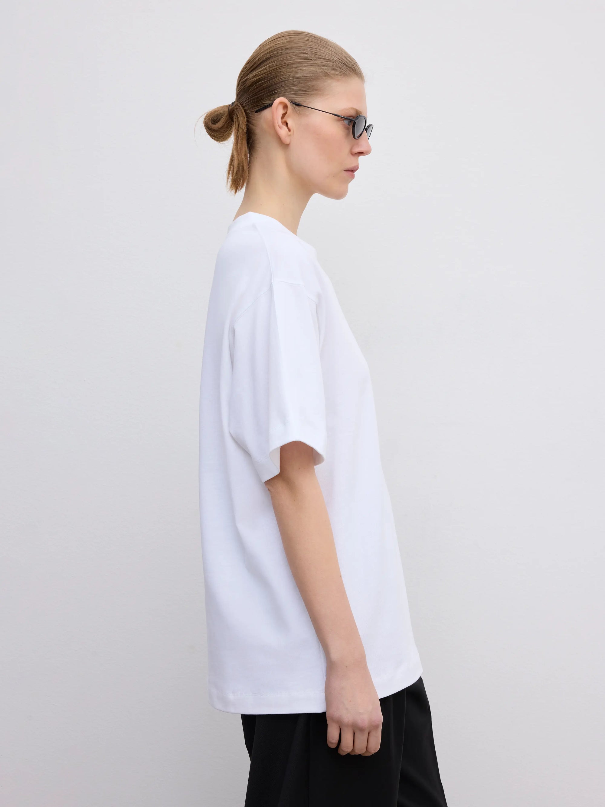 Oversized cotton tee: white