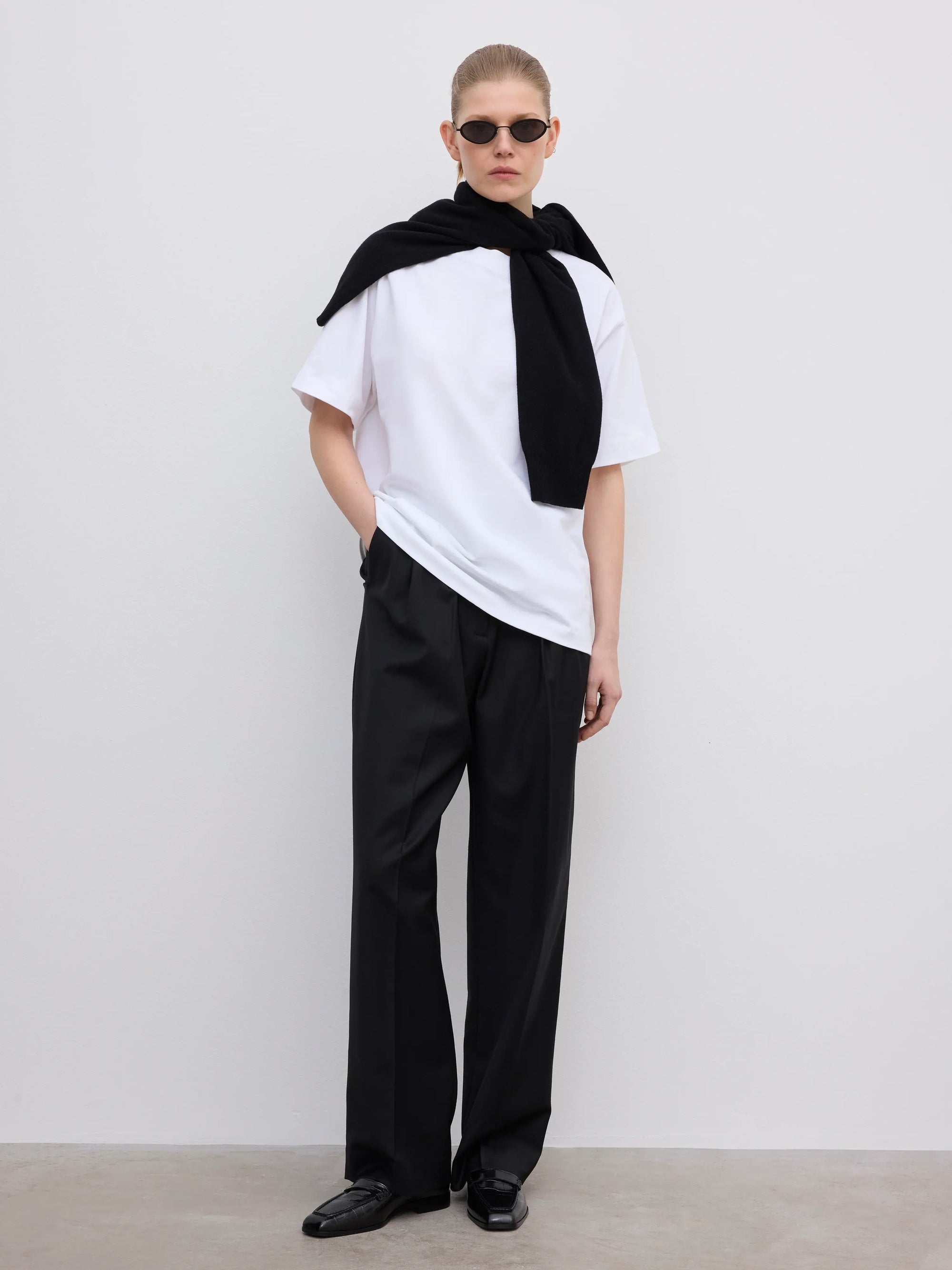 Oversized cotton tee: white