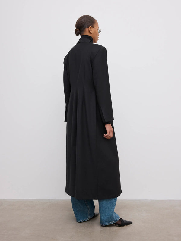 Long tailored blazer: black