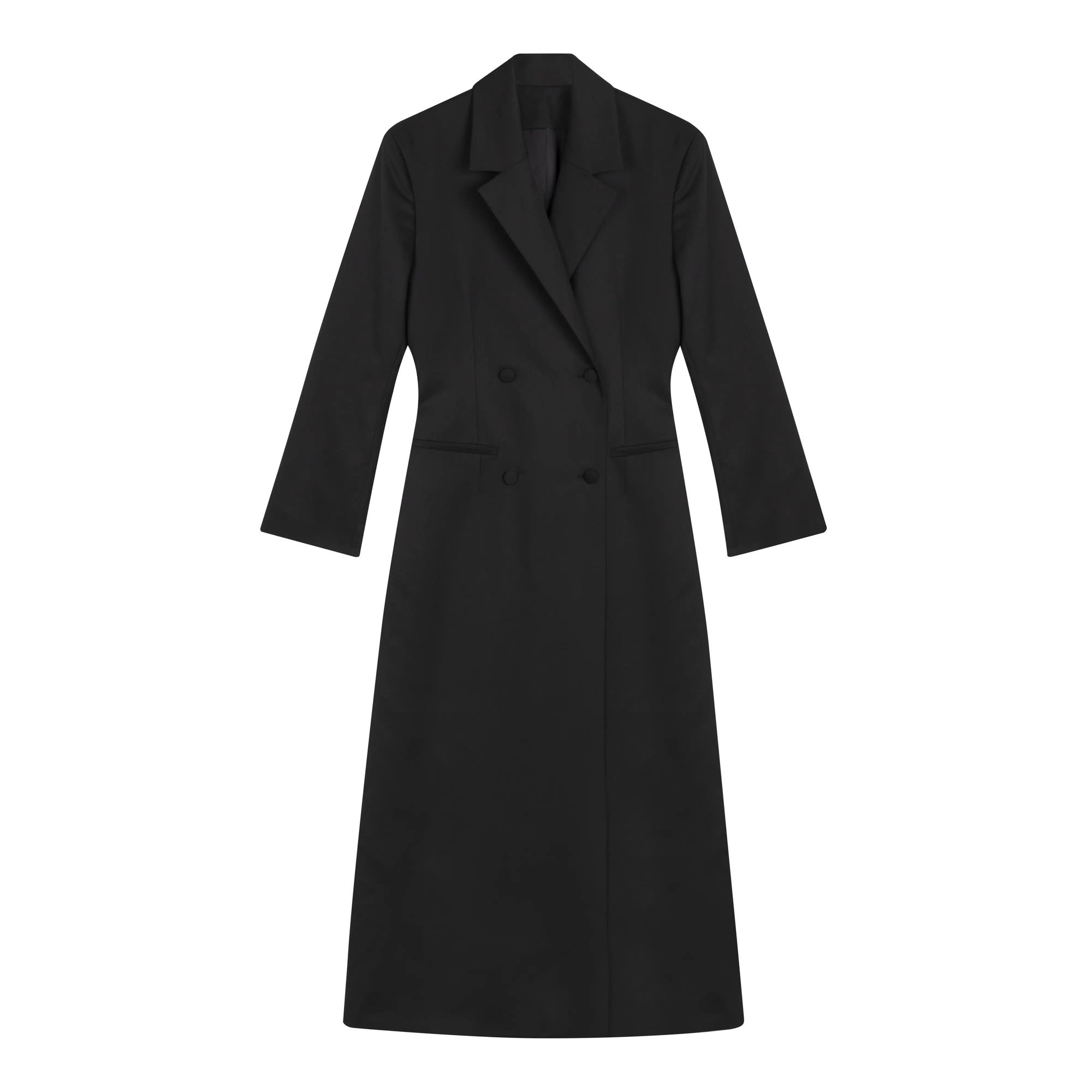 Long tailored blazer: black