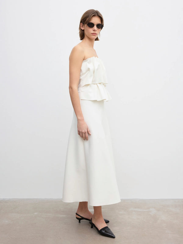 Sculpted Tube Dress: White