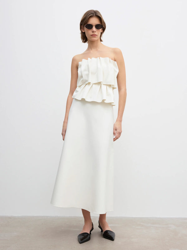 Sculpted Tube Dress: White