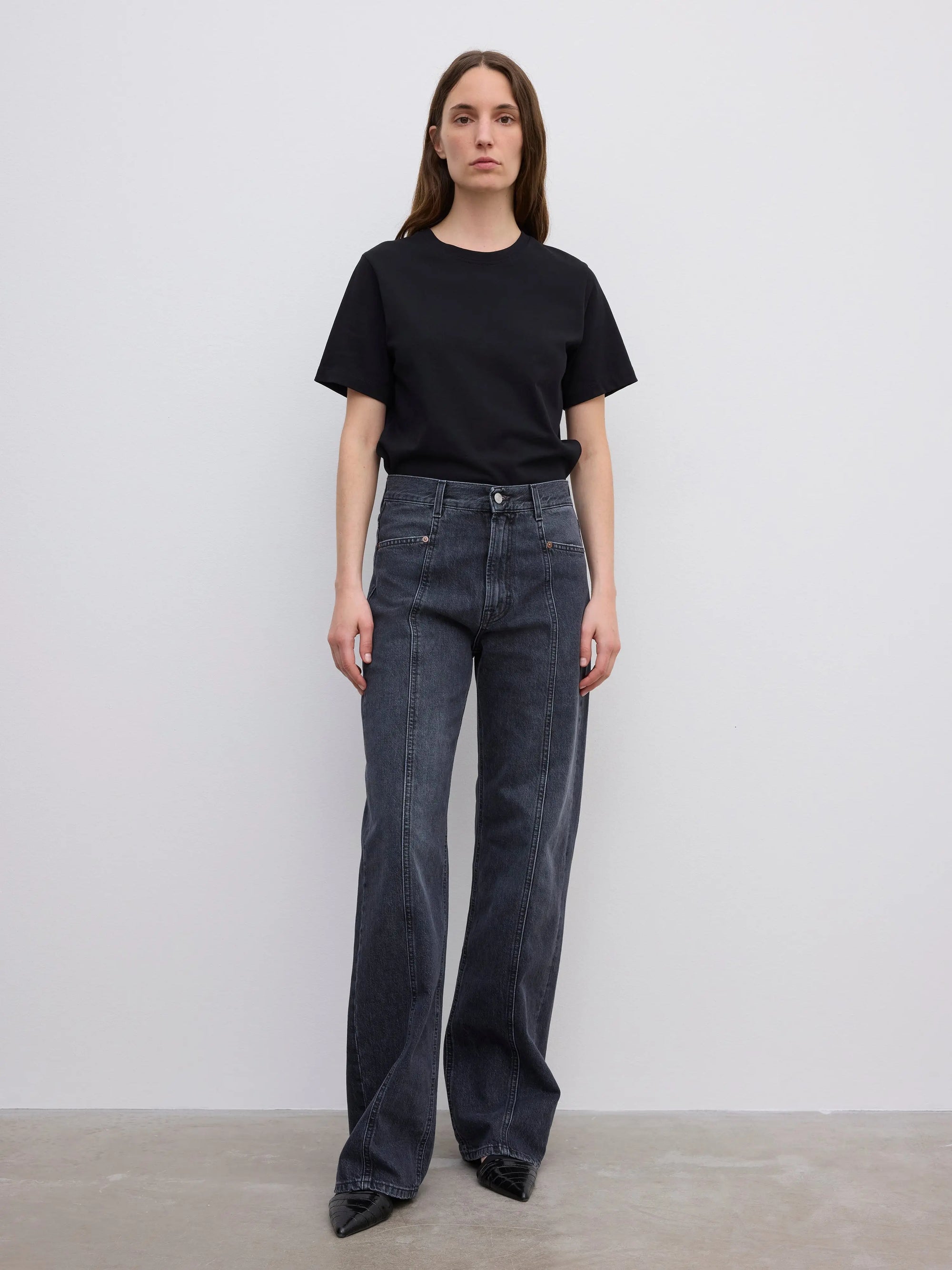 Loose Fit Denim: Dark Grey