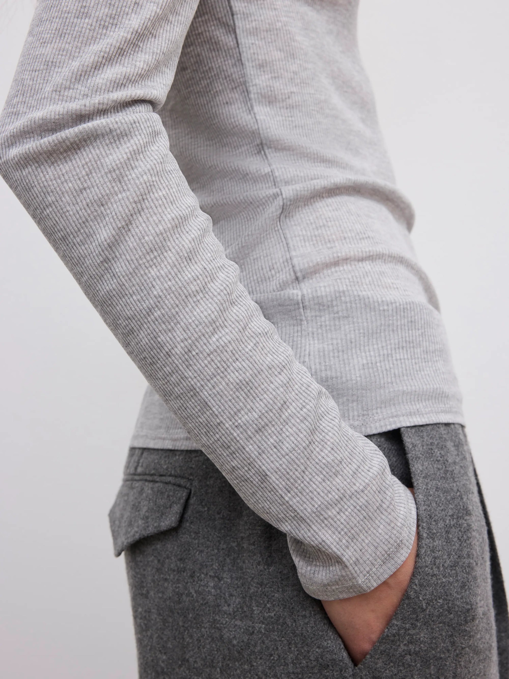 Lyocell long sleeve: grey melange
