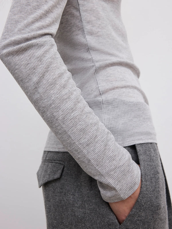 Lyocell long sleeve: grey melange