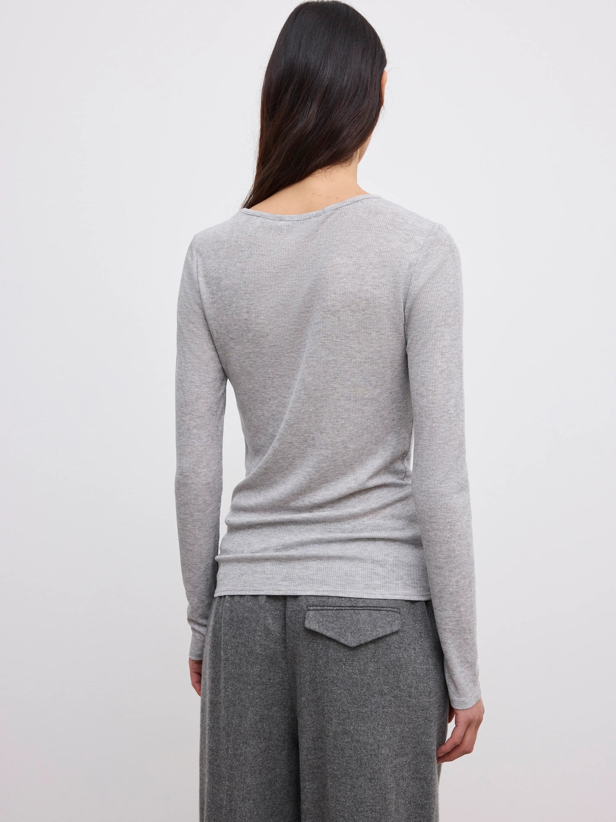 Lyocell long sleeve: grey melange