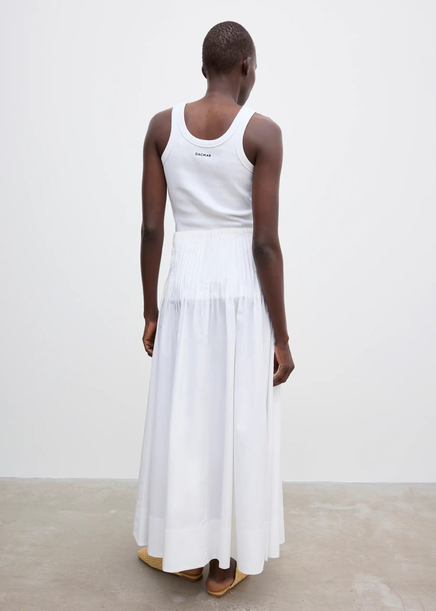 POPLIN MAXI SKIRT: WHITE
