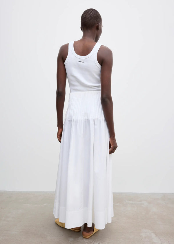 POPLIN MAXI SKIRT: WHITE
