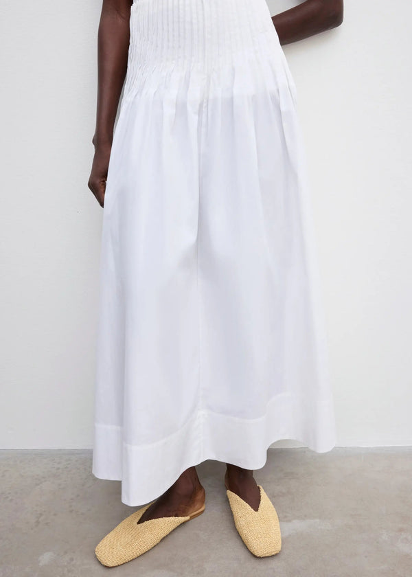 POPLIN MAXI SKIRT: WHITE