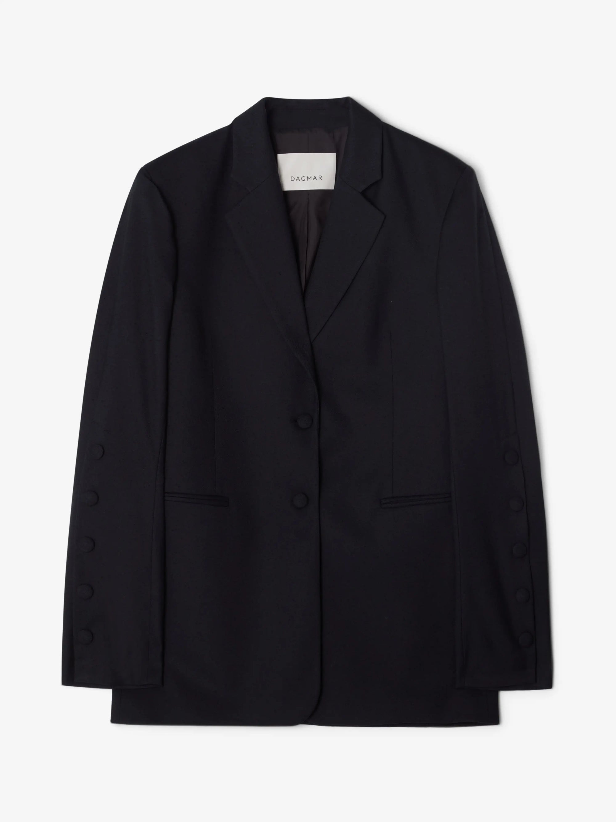 SLIM BUTTON BLAZER: BLACK