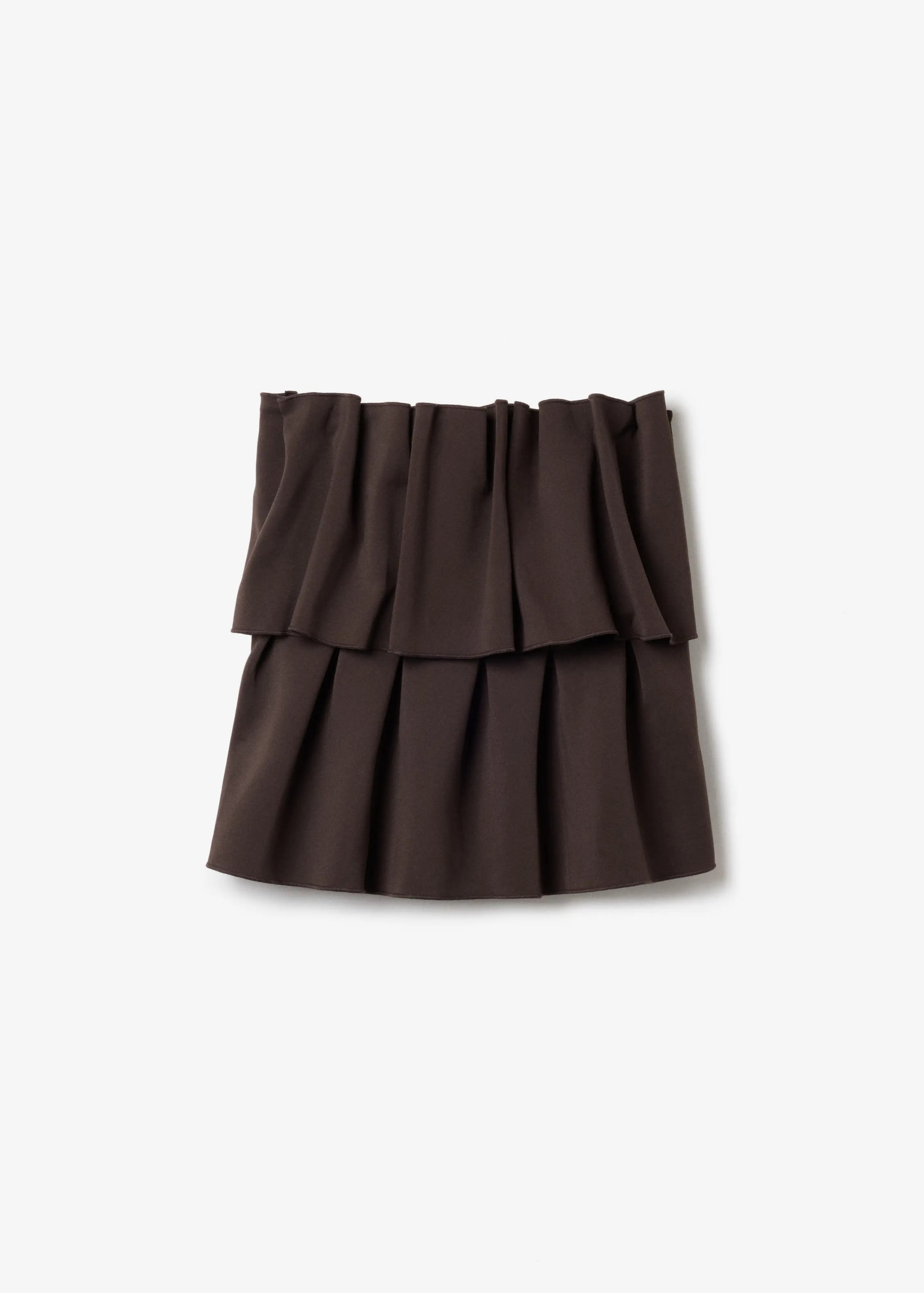 SCULPTED TUBE TOP: CHOCOLATE BROWN