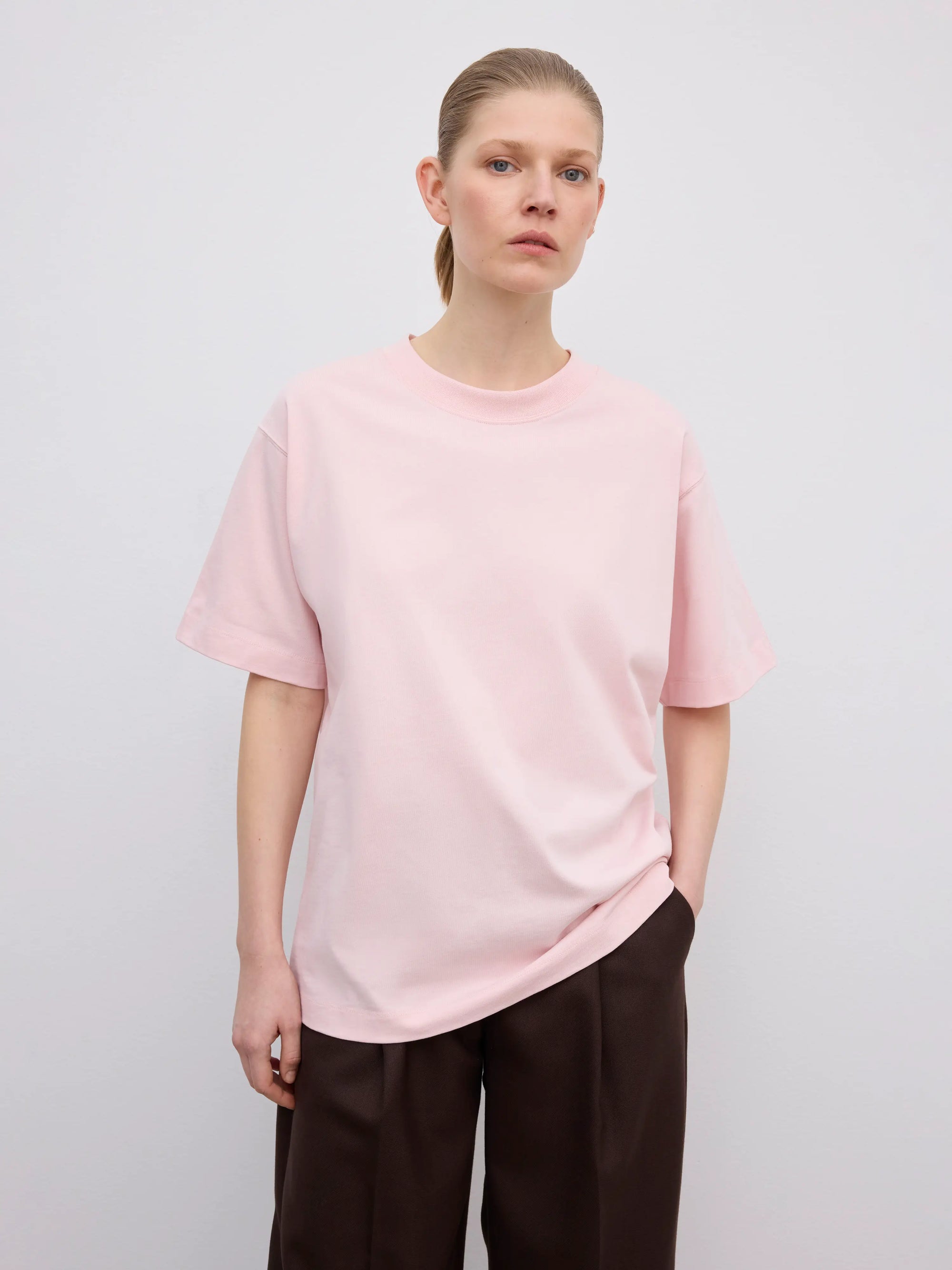 Oversized Cotton Tee: Dusty Pink