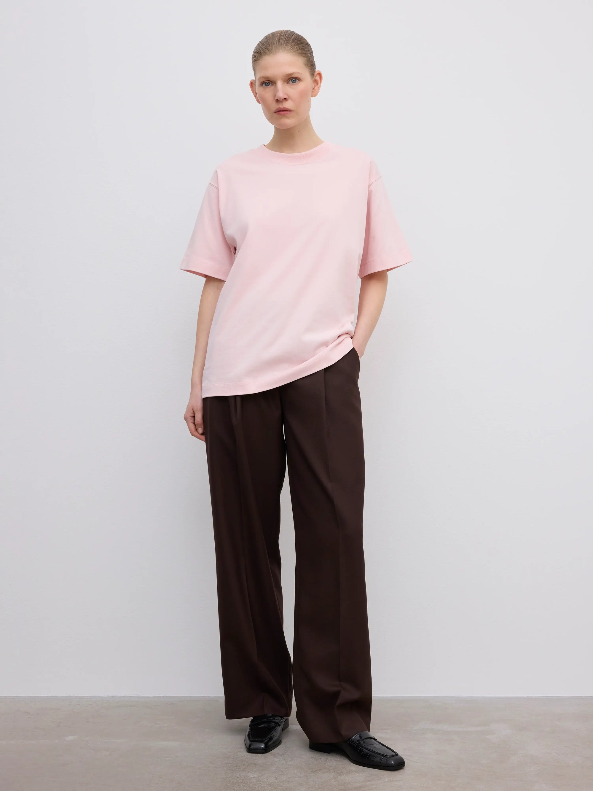 Oversized Cotton Tee: Dusty Pink