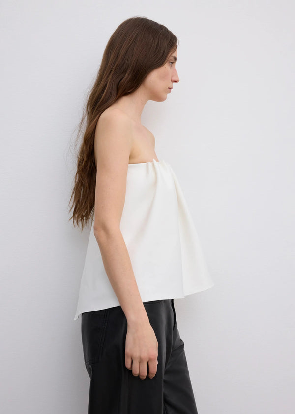 ROUCHED TUBE TOP: WHITE