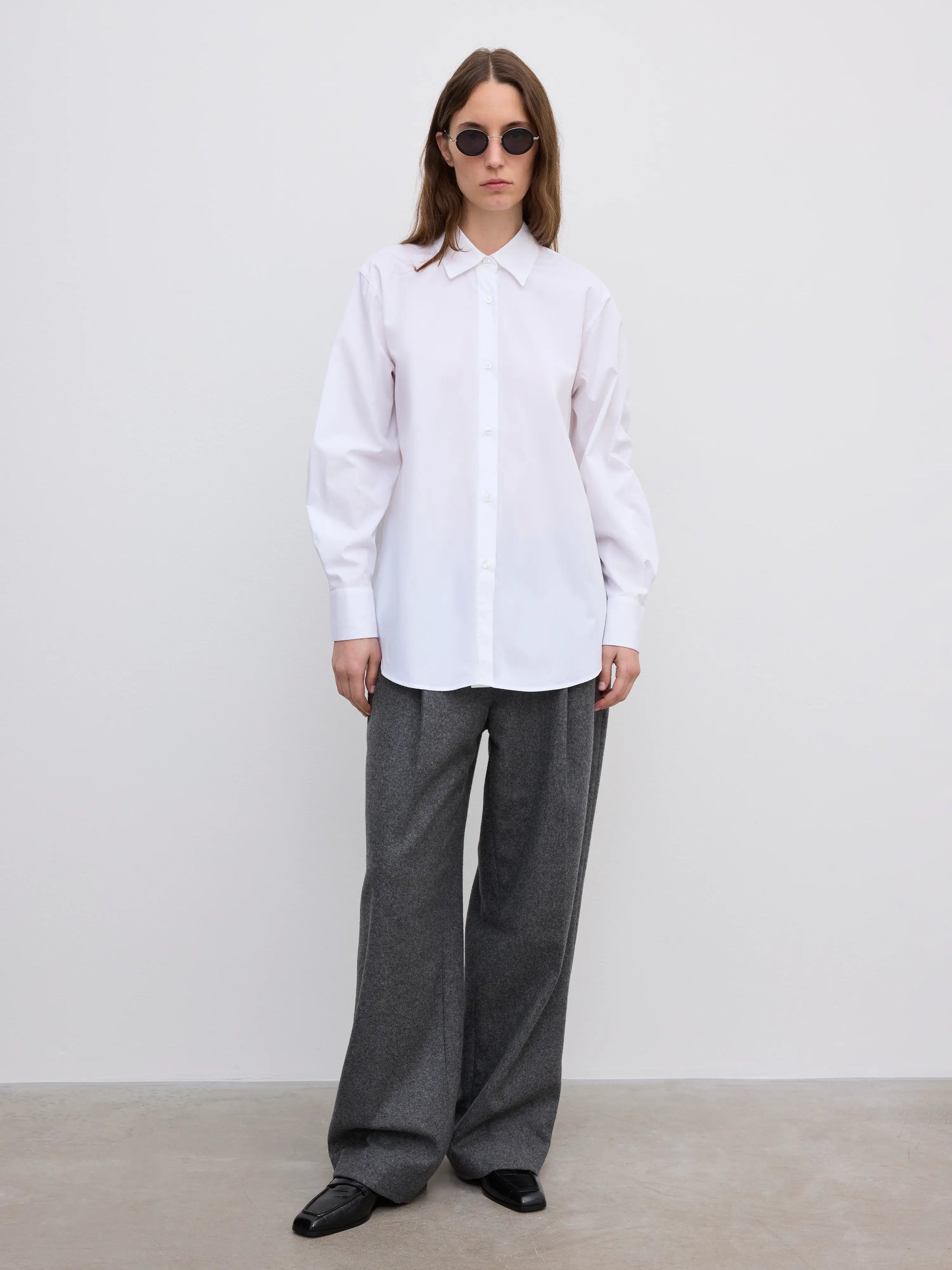 Relaxed Poplin Shirt: White